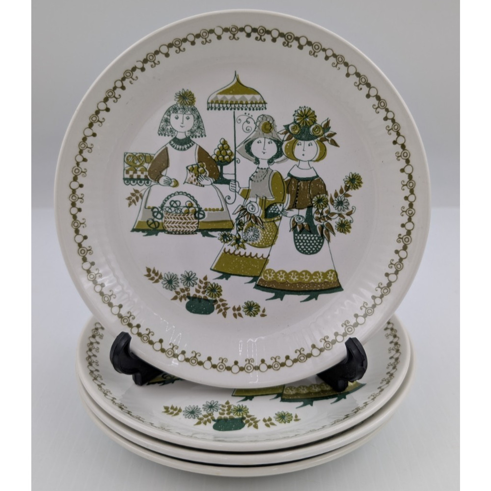 Figgjo Flint Turi Design Norway Market Dessert Plate Set of 4 Bread Side Plates